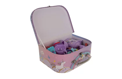 Set de ceai pentru copii în valiză cu unicorn