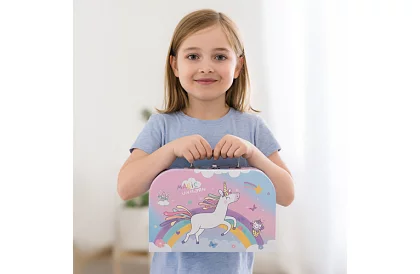 Set de ceai pentru copii în valiză cu unicorn