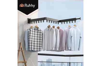 Suport de uscare pliabil pentru perete – 2 în 1