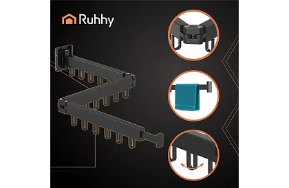 Suport de uscare pliabil pentru perete – 2 în 1