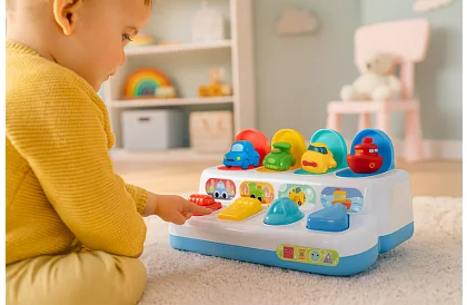 Jucărie educațională cu vehicule care sar în sus