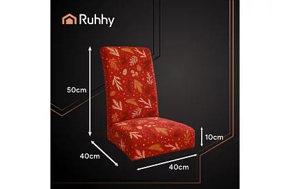 Huse universale pentru scaune cu model – set 6 buc – roșu