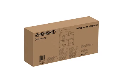 Casă de păpuși din lemn cu iluminare LED + mobilă și accesorii