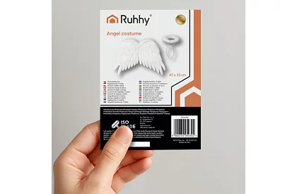 Aripi de înger albe 2 bucăți – 50 x 35 cm + aură