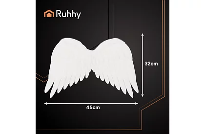 Aripi de înger albe 2 bucăți – 50 x 35 cm + aură