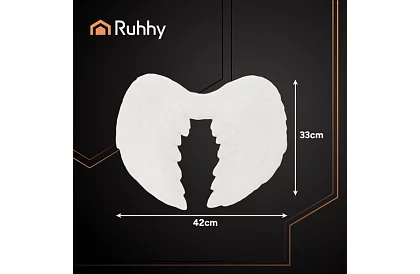 Aripi de înger albe 2 bucăți – 45 x 25 cm + aureolă