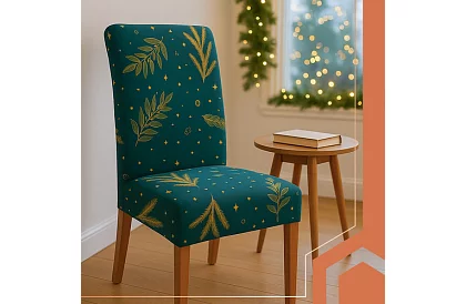 Huse universale pentru scaune cu model – set 6 buc – verzii