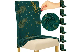 Huse universale pentru scaune cu model – set 6 buc – verzii