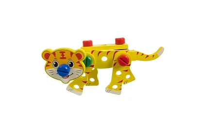 Cutie de lemn cu unelte și animale - elemente de șurub