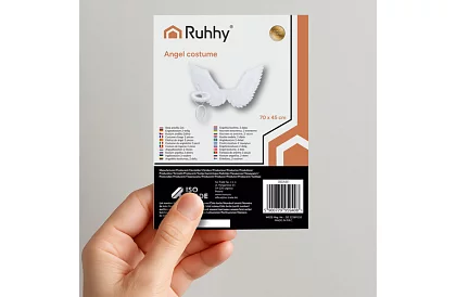 Aripi de înger albe 2 bucăți – 70 x 45 cm + aureolă