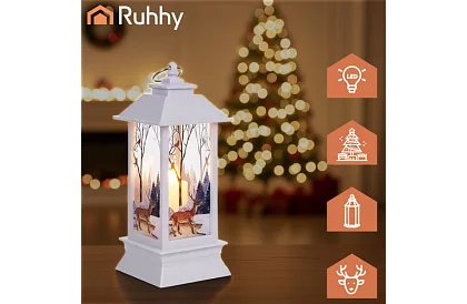 Lampa de Crăciun cu LED pe baterii – albă