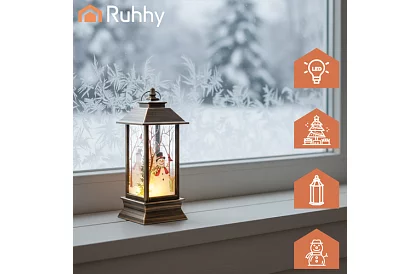 LED lanternă de Crăciun cu baterii – aurie