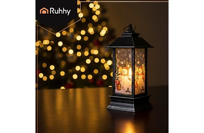 LED lanternă de Crăciun cu baterii – neagră