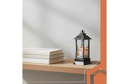 LED lanternă de Crăciun cu baterii – neagră