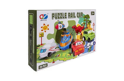 Puzzle pista pentru asamblare – bază rutieră cu mașinuțe