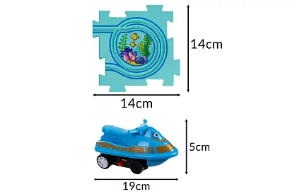 Puzzle pista pentru asamblare – bază rutieră cu mașinuțe