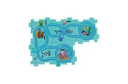 Puzzle pista pentru asamblare – bază rutieră cu mașinuțe