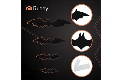 3D autocolante liliac – 4 dimensiuni, 56 bucăți