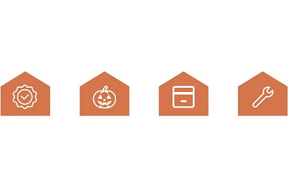 Girlandă de Halloween – dovleci, 3 metri