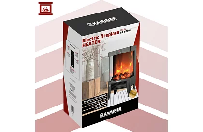 Şemineu electric cu efect de flacără – 2000 W – ventilator cu funcție de încălzire