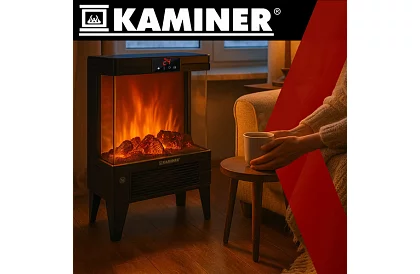 Şemineu electric cu efect de flacără – 2000 W – ventilator cu funcție de încălzire