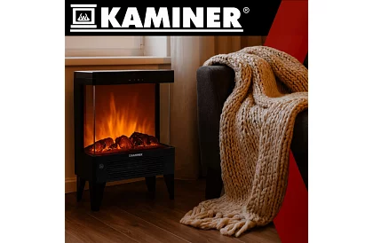 Şemineu electric cu efect de flacără – 2000 W – ventilator cu funcție de încălzire