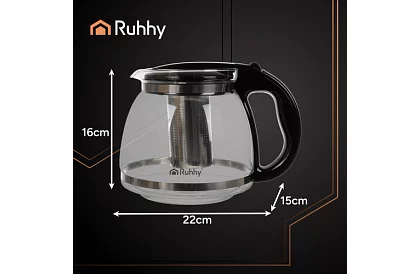 Cana de sticlă pentru ceai cu infuzor – 2 l