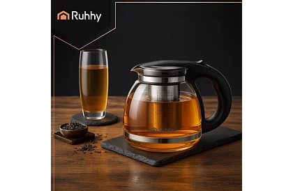 Cana de sticlă pentru ceai cu infuzor – 2 l