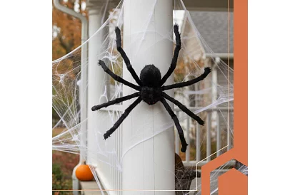 Păianjen artificial pufos 50 cm – negru