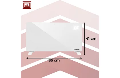 Radiator electric din sticlă Zelva 2500W, Wifi, alb + telecomandă