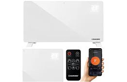 Radiator electric din sticlă Zelva 2500W, Wifi, alb + telecomandă