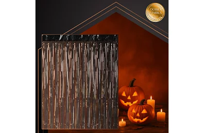 Cortina decorativă autocolantă neagră 100 × 200 cm – cortină de petrecere