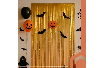 Draperie decorativă aurie autocolantă 100 × 200 cm – draperie de petrecere