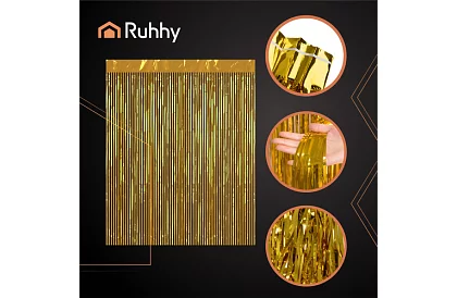 Draperie decorativă aurie autocolantă 100 × 200 cm – draperie de petrecere