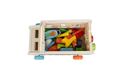 Mașinu din lemn – Montessori sortator de forme