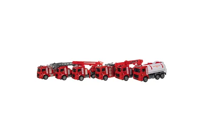 Set de mașini de pompieri cu părți mobile – 6 bucăți