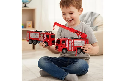 Set de mașini de pompieri cu părți mobile – 6 bucăți
