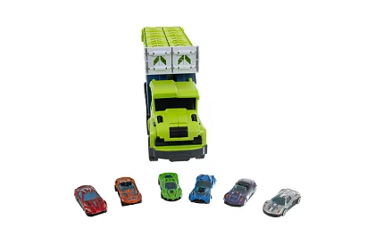 Camion cu remorcă și tobogan + 6 mașinuțe