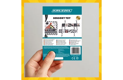 Carte senzorială - jucărie cu contrast pentru bebeluși 0+