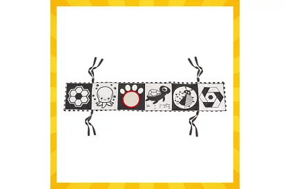 Carte senzorială - jucărie cu contrast pentru bebeluși 0+