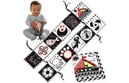 Carte senzorială - jucărie cu contrast pentru bebeluși 0+