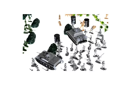 Baza militară – figurine armate, tanc, arme