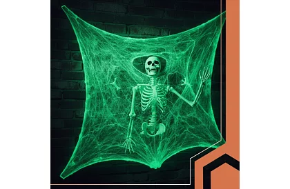 Pânză de păianjen luminoasă de Halloween cu 20 de păianjeni