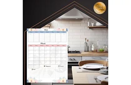 Planificator magnetic pentru frigider RUHHY – agendă 60 x 45 cm + marker