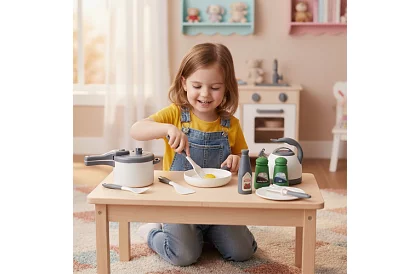 Set de veselă pentru copii și ustensile de bucătărie