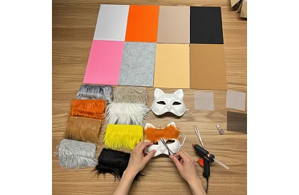 DIY set – măști de pisică pentru carnaval 6 bucăți