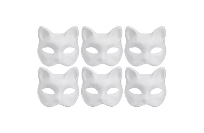 DIY set – măști de pisică pentru carnaval 6 bucăți