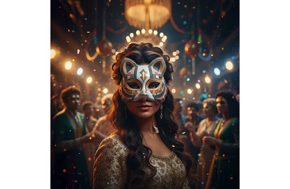 DIY set – măști de pisică pentru carnaval 6 bucăți