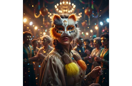 DIY set – măști de pisică pentru carnaval 6 bucăți