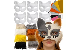 DIY set – măști de pisică pentru carnaval 6 bucăți